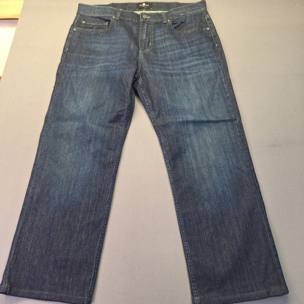 7 For All Mankind Austyn Relaxed Straight Leg Jeans Dark Wash Mens Casual